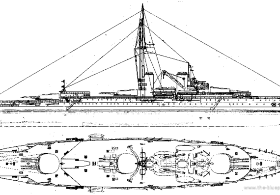 Боевой корабль NMF Normandie 1916 [Battleship] - чертежи, габариты, рисунки